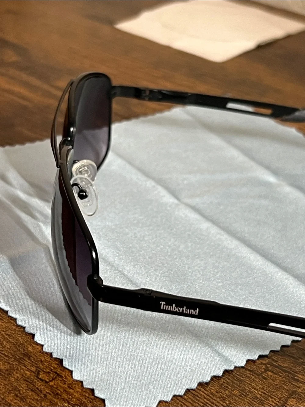 Timberland Black Frames with Dark Purple Lenses Aviator Sunglasses